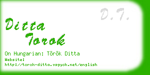 ditta torok business card